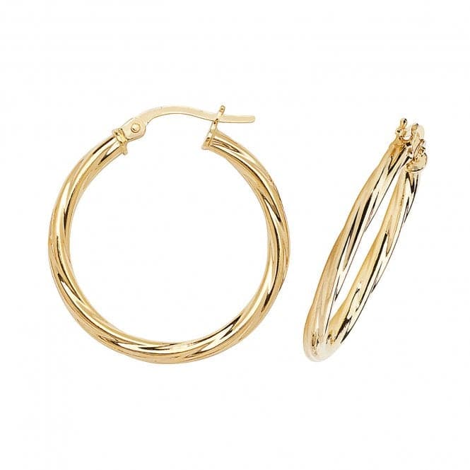 9ct Yellow Gold 20mm Hoop Earrings ER350Acotis Gold JewelleryER350