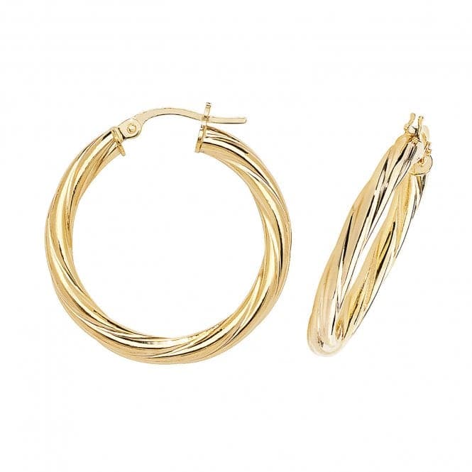 9ct Yellow Gold 20mm Hoop Earrings ER355Acotis Gold JewelleryER355