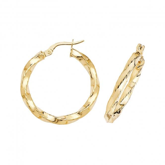 9ct Yellow Gold 20mm Hoop Earrings ER376Acotis Gold JewelleryER376