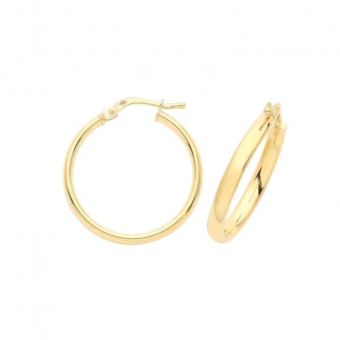 9ct Yellow Gold 20mm Hoop Earrings ER890Acotis Gold JewelleryER890 - 20