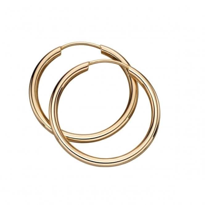 9CT Yellow Gold 20mm Sleeper Hoops Earrings GE2215Elements GoldGE2215