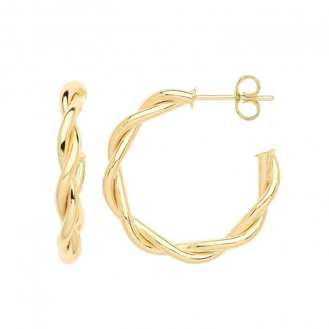 9ct Yellow Gold 20mm Twisted Hoops With Post ER1193Acotis Gold JewelleryER1193 - 20