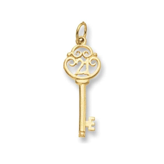 9ct Yellow Gold 21St Birthday Key Pendant PN408Acotis Gold JewelleryPN408