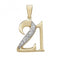 9ct Yellow Gold 21St Birthday Zirconia Pendant PN188Acotis Gold JewelleryPN188