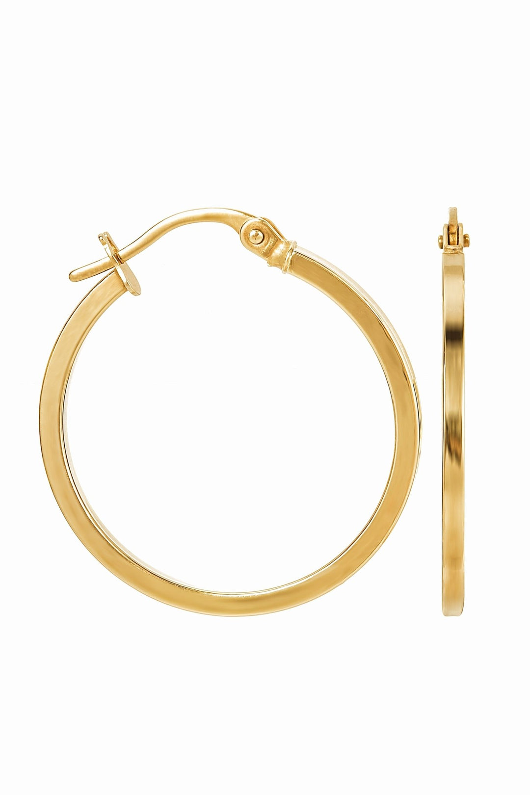 9ct Yellow Gold 22mm Plain Square Tube Hoop EarringsThe Fine CollectiveBA0048286