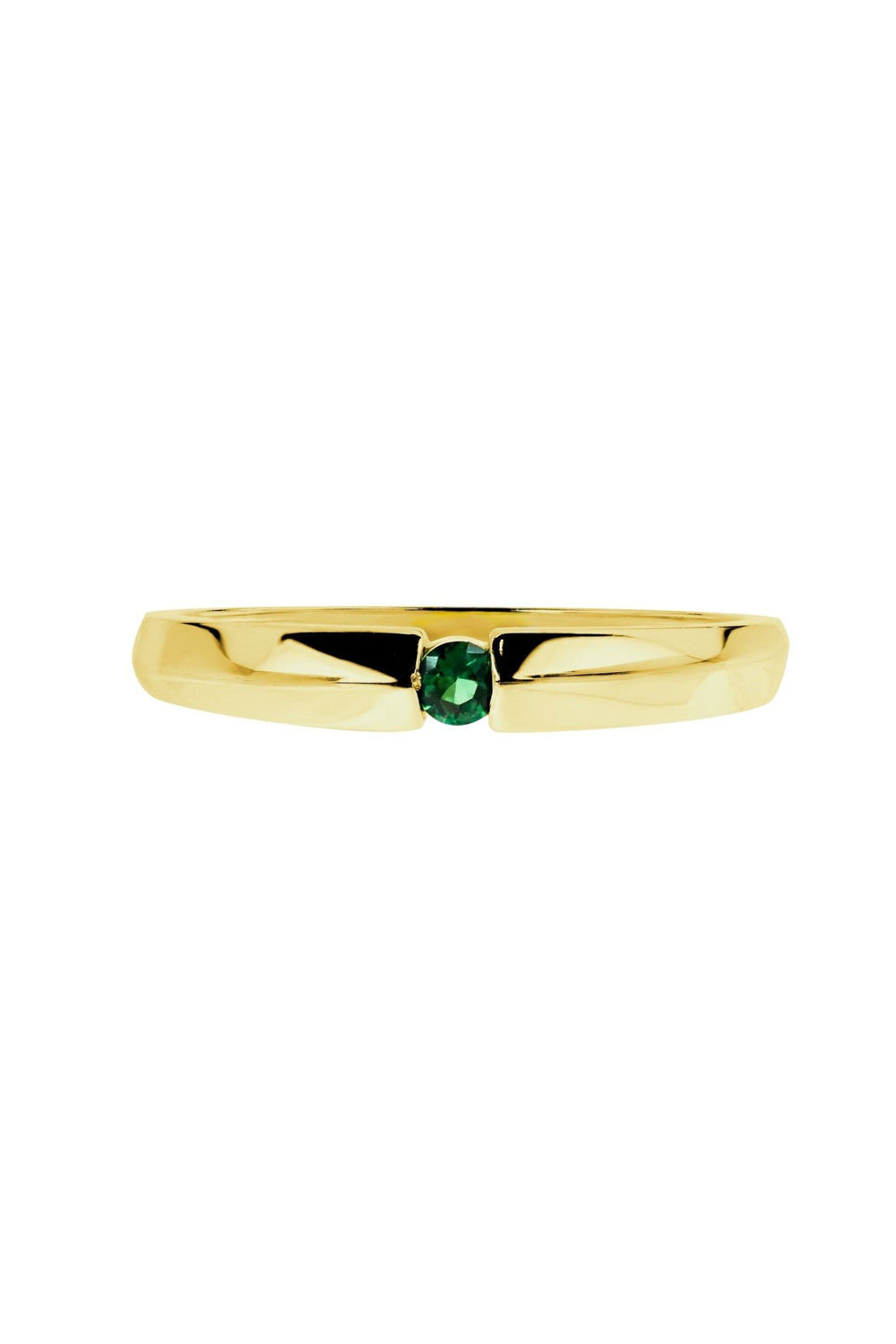 9ct Yellow Gold 2.5mm Green Cubic Zirconia 3mm Band RingThe Fine CollectiveBA0071893 - K