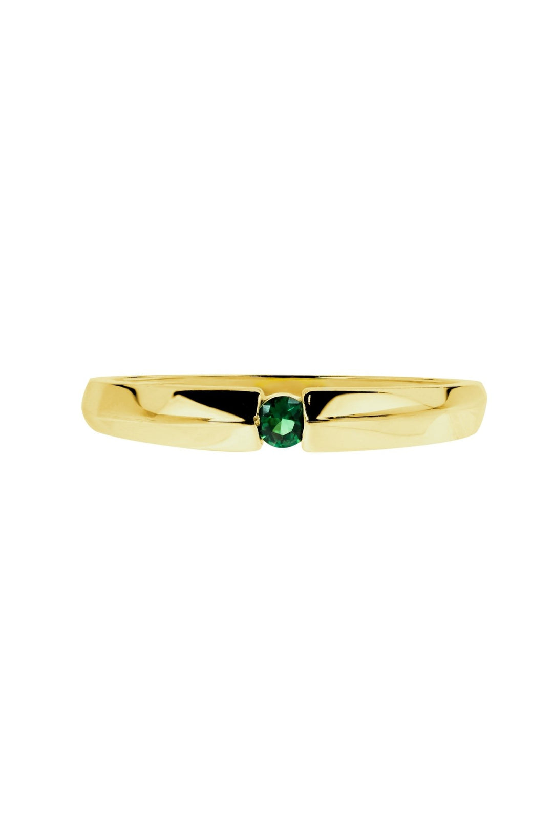 9ct Yellow Gold 2.5mm Green Cubic Zirconia 3mm Band RingThe Fine CollectiveBA0071893 - K