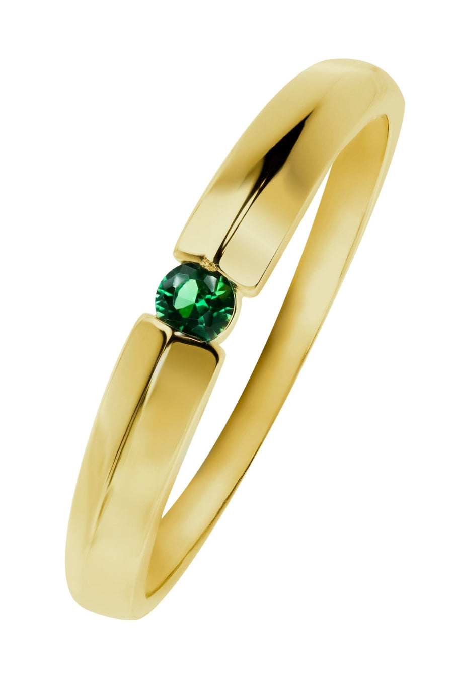 9ct Yellow Gold 2.5mm Green Cubic Zirconia 3mm Band RingThe Fine CollectiveBA0071893 - K