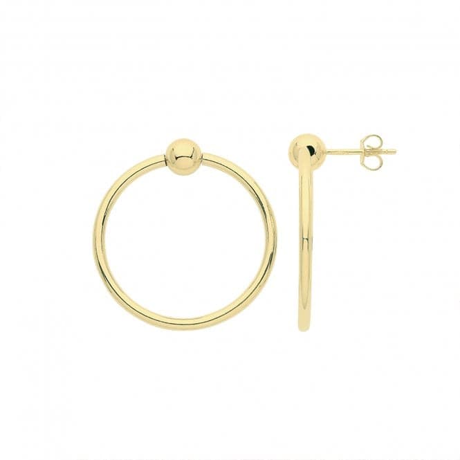 9ct Yellow Gold 25mm Hoop Earrings Drops ER945Acotis Gold JewelleryER945 - 25