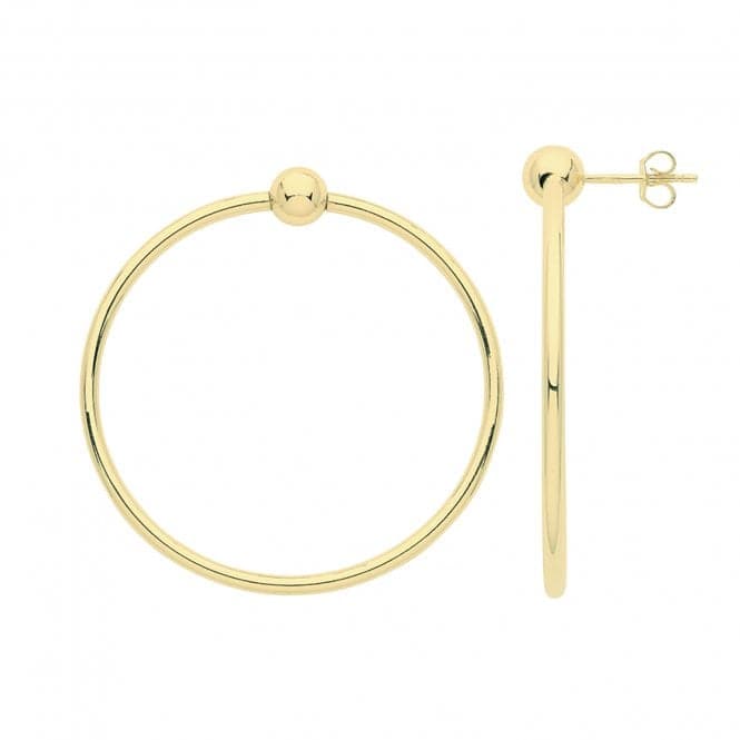 9ct Yellow Gold 25mm Hoop Earrings Drops ER945Acotis Gold JewelleryER945 - 40