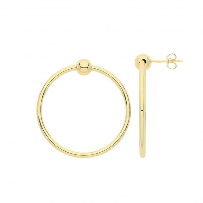 9ct Yellow Gold 25mm Hoop Earrings Drops ER945Acotis Gold JewelleryER945 - 30