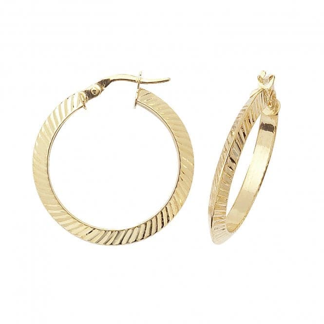 9ct Yellow Gold 25mm Hoop Earrings ER879Acotis Gold JewelleryER879