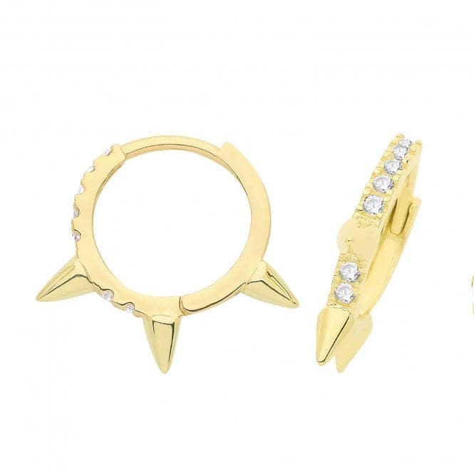 9ct Yellow Gold 3 Spike Zirconia Hinged Earrings ES1673Acotis Gold JewelleryES1673