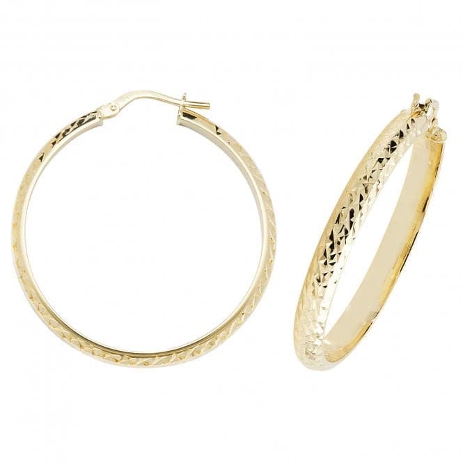 9ct Yellow Gold 30mm Dc Hoop Earrings ER1044Acotis Gold JewelleryER1044 - 30