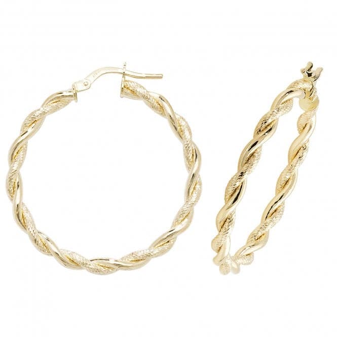 9ct Yellow Gold 30mm Dc Hoop Earrings ER1045Acotis Gold JewelleryER1045 - 25