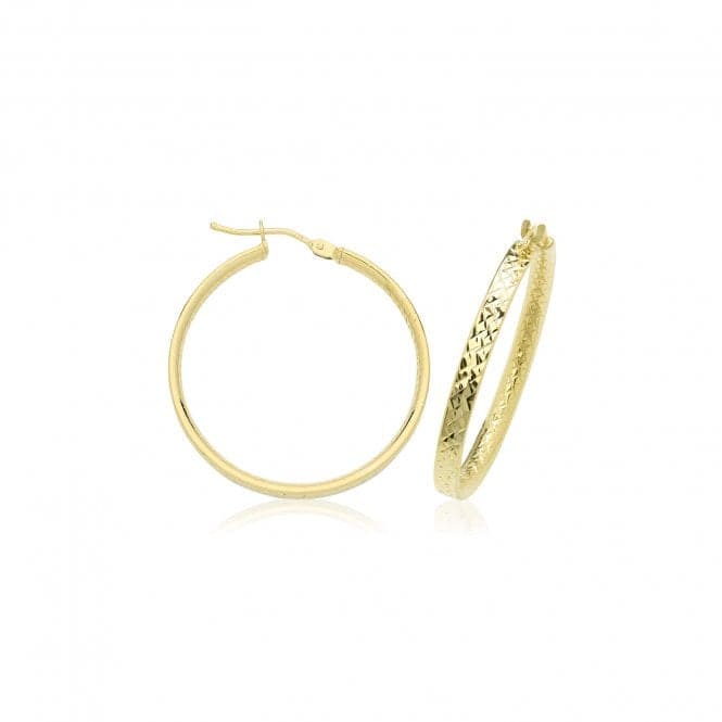 9ct Yellow Gold 30mm D/C Hoop Earrings ER1221Acotis Gold JewelleryER1221 - 25