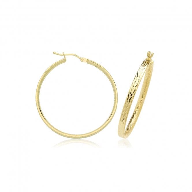 9ct Yellow Gold 30mm D/C Hoop Earrings ER1221Acotis Gold JewelleryER1221 - 30