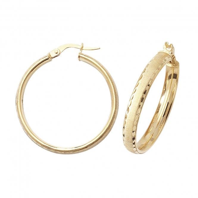 9ct Yellow Gold 30mm Dc Hoop Earrings ER883Acotis Gold JewelleryER883 - 25