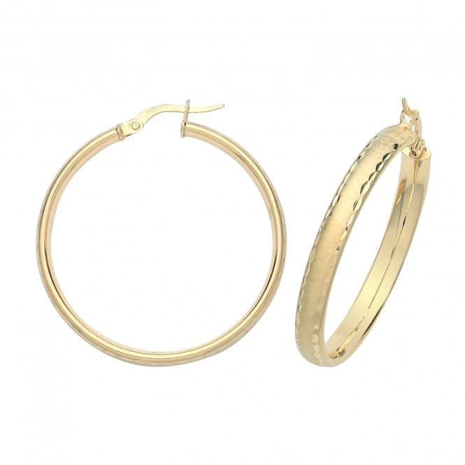 9ct Yellow Gold 30mm Dc Hoop Earrings ER883Acotis Gold JewelleryER883 - 25