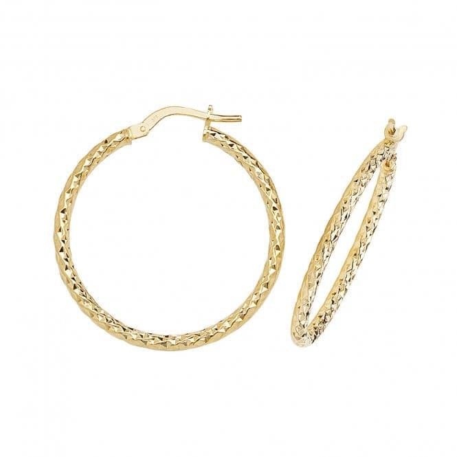 9ct Yellow Gold 30mm Dc Hoop Earrings ER951Acotis Gold JewelleryER951 - 25