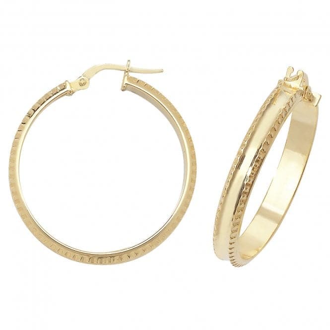 9ct Yellow Gold 30mm Dc Hoop Earrings ER960Acotis Gold JewelleryER960 - 25