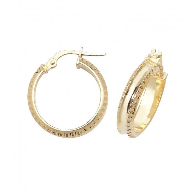 9ct Yellow Gold 30mm Dc Hoop Earrings ER960Acotis Gold JewelleryER960 - 15