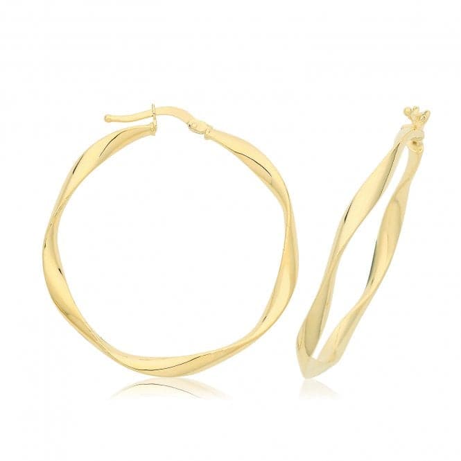 9ct Yellow Gold 30mm Gentle Twist Hoop Earrings ER1204Acotis Gold JewelleryER1204 - 30