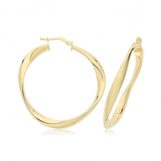 9ct Yellow Gold 30mm Gentle Twist Hoop Earrings ER1205Acotis Gold JewelleryER1205 - 25