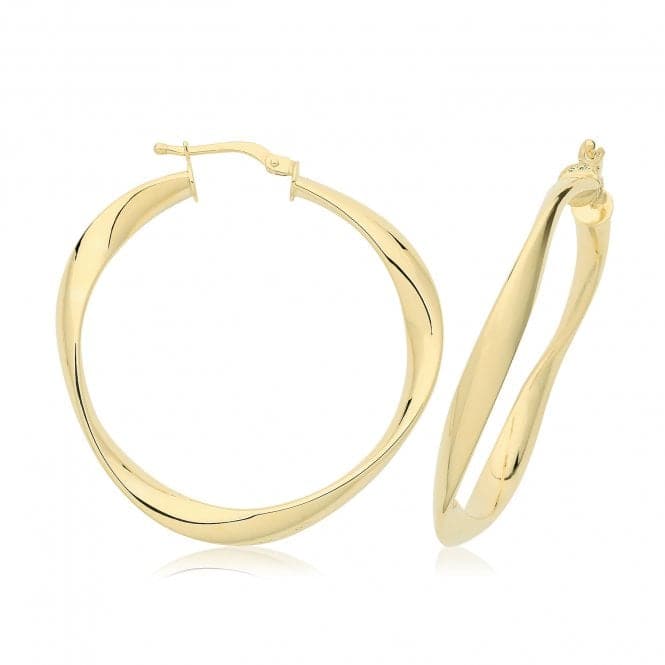 9ct Yellow Gold 30mm Gentle Twist Hoop Earrings ER1205Acotis Gold JewelleryER1205 - 30