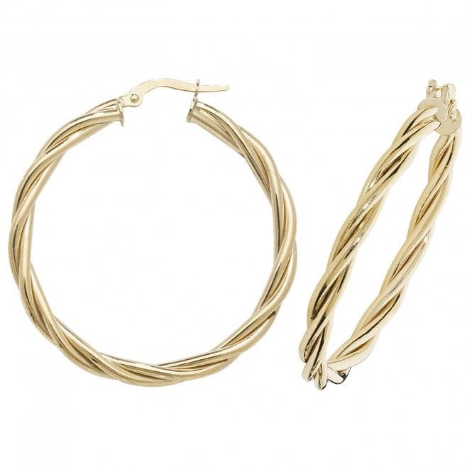 9ct Yellow Gold 30mm Hoop Earrings ER1006Acotis Gold JewelleryER1006 - 30