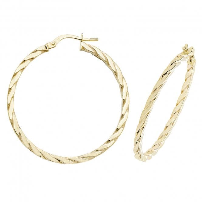 9ct Yellow Gold 30mm Hoop Earrings ER1041Acotis Gold JewelleryER1041 - 30