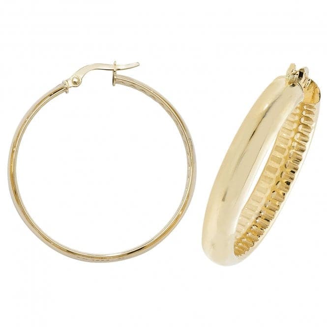 9ct Yellow Gold 30mm Hoop Earrings ER1053Acotis Gold JewelleryER1057 - 30