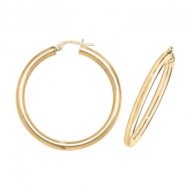 9ct Yellow Gold 30mm Hoop Earrings ER524Acotis Gold JewelleryER524