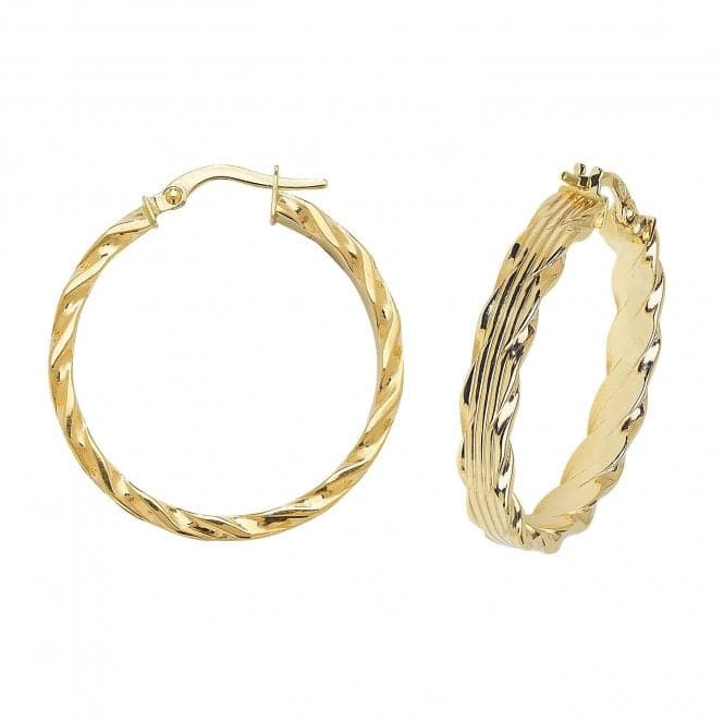 9ct Yellow Gold 35mm Hoop Earrings ER995Acotis Gold JewelleryER995 - 25