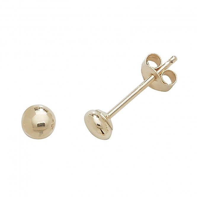 9ct Yellow Gold 3mm Button Stud Earrings ES404Acotis Gold JewelleryES404