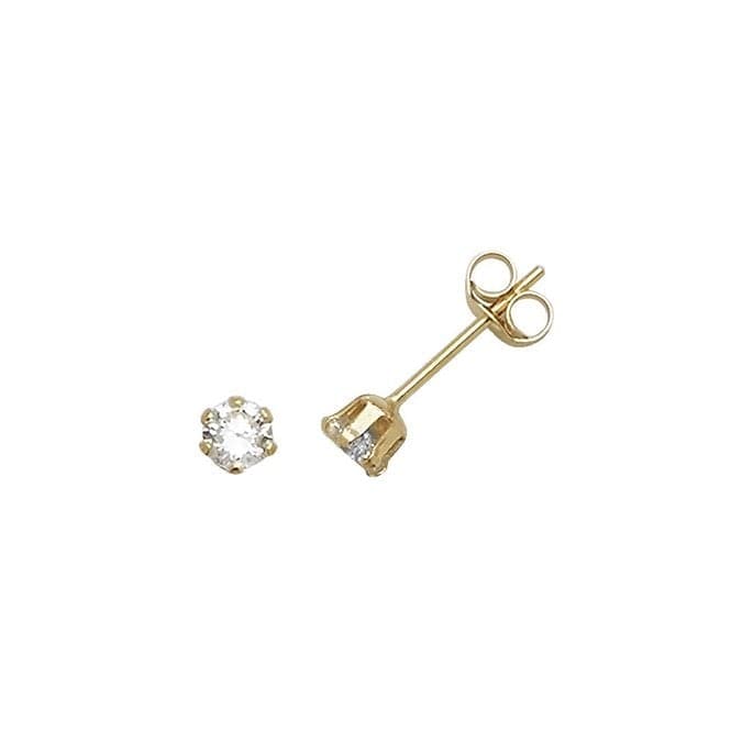 9ct Yellow Gold 3mm Zirconia Stud Earrings ES210Acotis Gold JewelleryES210