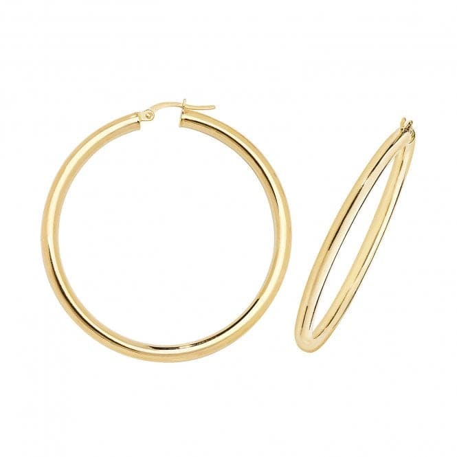 9ct Yellow Gold 40mm Hoop Earrings ER504Acotis Gold JewelleryER504