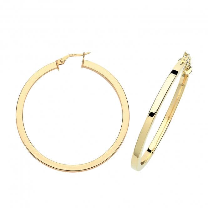 9ct Yellow Gold 40mm Sq Tube Hoops ER775Acotis Gold JewelleryER775 - 40