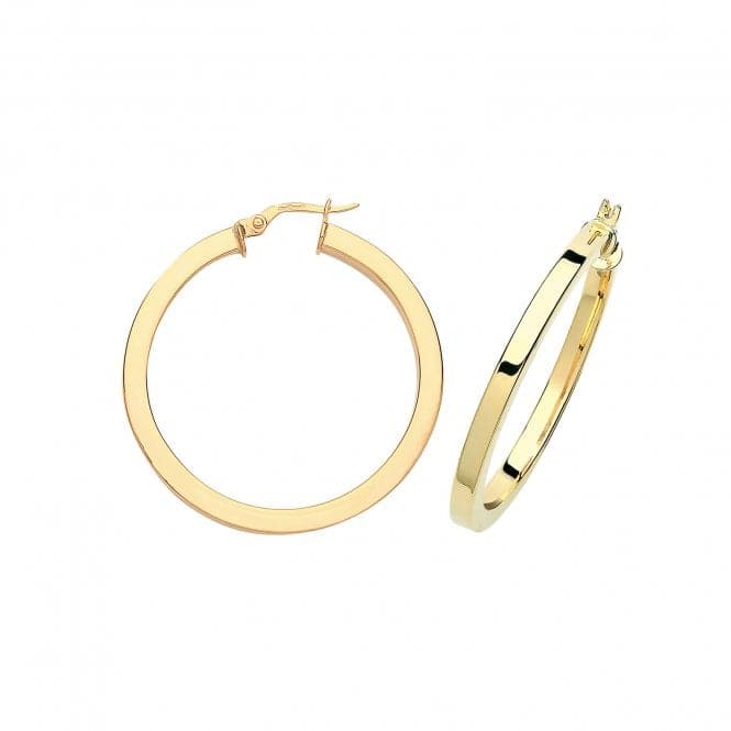 9ct Yellow Gold 40mm Sq Tube Hoops ER775Acotis Gold JewelleryER775 - 30