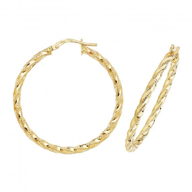 9ct Yellow Gold 50mm Dc Hoop Earrings ER952Acotis Gold JewelleryER952 - 30