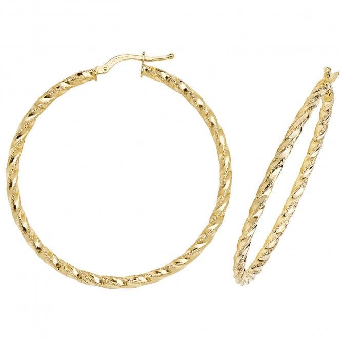 9ct Yellow Gold 50mm Dc Hoop Earrings ER952Acotis Gold JewelleryER952 - 40