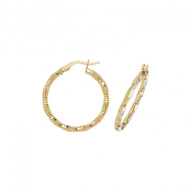 9ct Yellow Gold 50mm Dc Hoop Earrings ER963Acotis Gold JewelleryER963 - 10