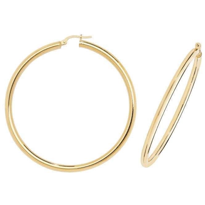 9ct Yellow Gold 50mm Hoop Earrings ER505Acotis Gold JewelleryER505