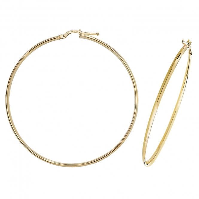 9ct Yellow Gold 50mm Hoop Earrings ER955Acotis Gold JewelleryER955 - 50