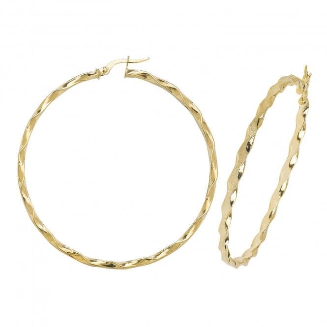 9ct Yellow Gold 50mm Hoop Earrings ER964Acotis Gold JewelleryER964 - 50