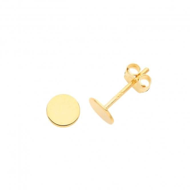 9ct Yellow Gold 5mm Disc Studs ES672Acotis Gold JewelleryES672