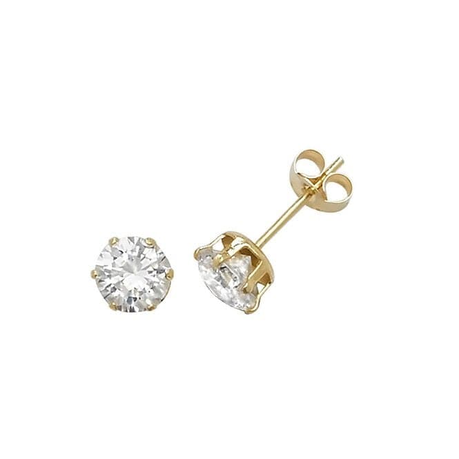 9ct Yellow Gold 5mm Zirconia Stud Earrings ES212Acotis Gold JewelleryES212