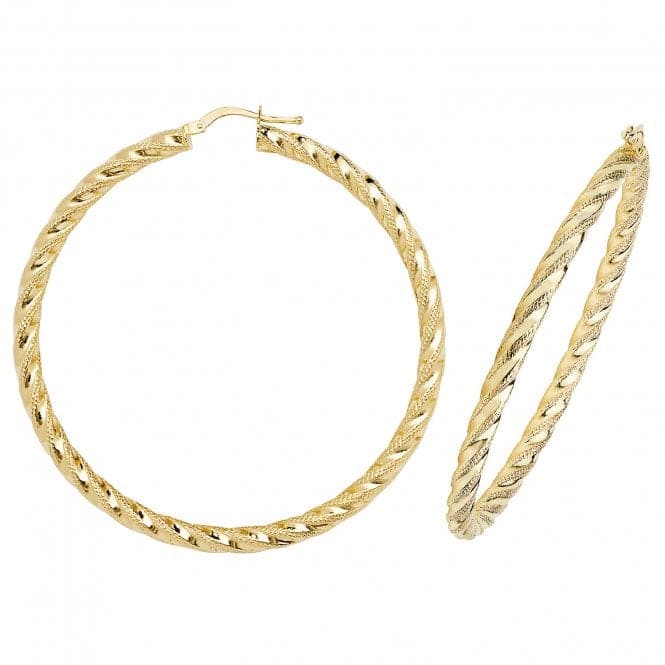 9ct Yellow Gold 60mm Dc Hoop Earrings ER954Acotis Gold JewelleryER954 - 50