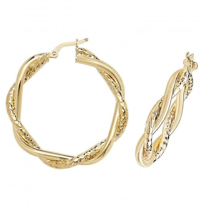 9ct Yellow Gold 60mm Dc Hoop Earrings ER988Acotis Gold JewelleryER988 - 30