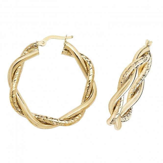 9ct Yellow Gold 60mm Dc Hoop Earrings ER988Acotis Gold JewelleryER988 - 25